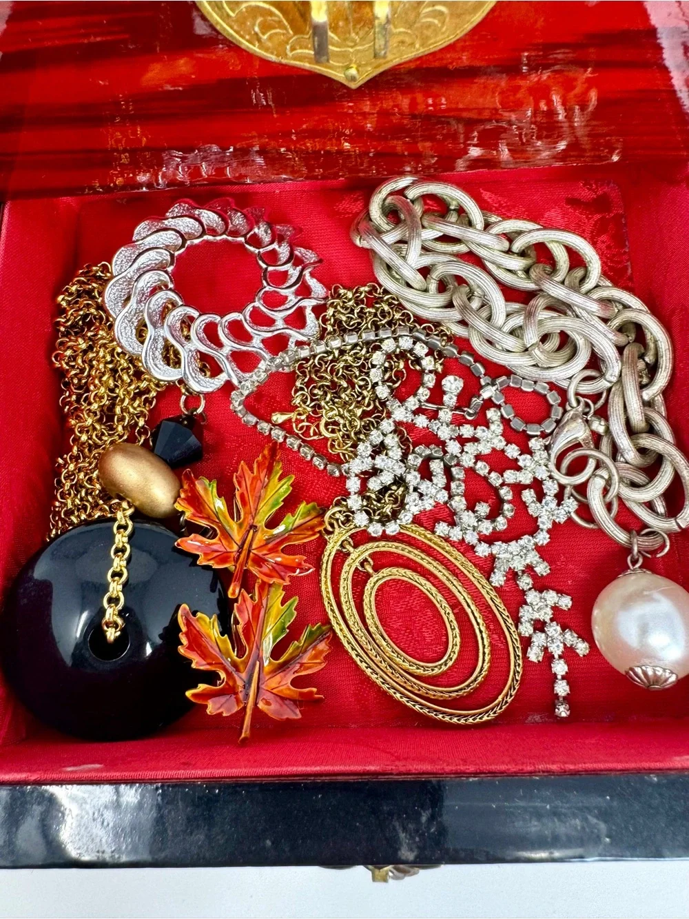 Vintage Deco-page “Empress & Ladies in Waiting” Estate Lot Jewelry Box Bundle